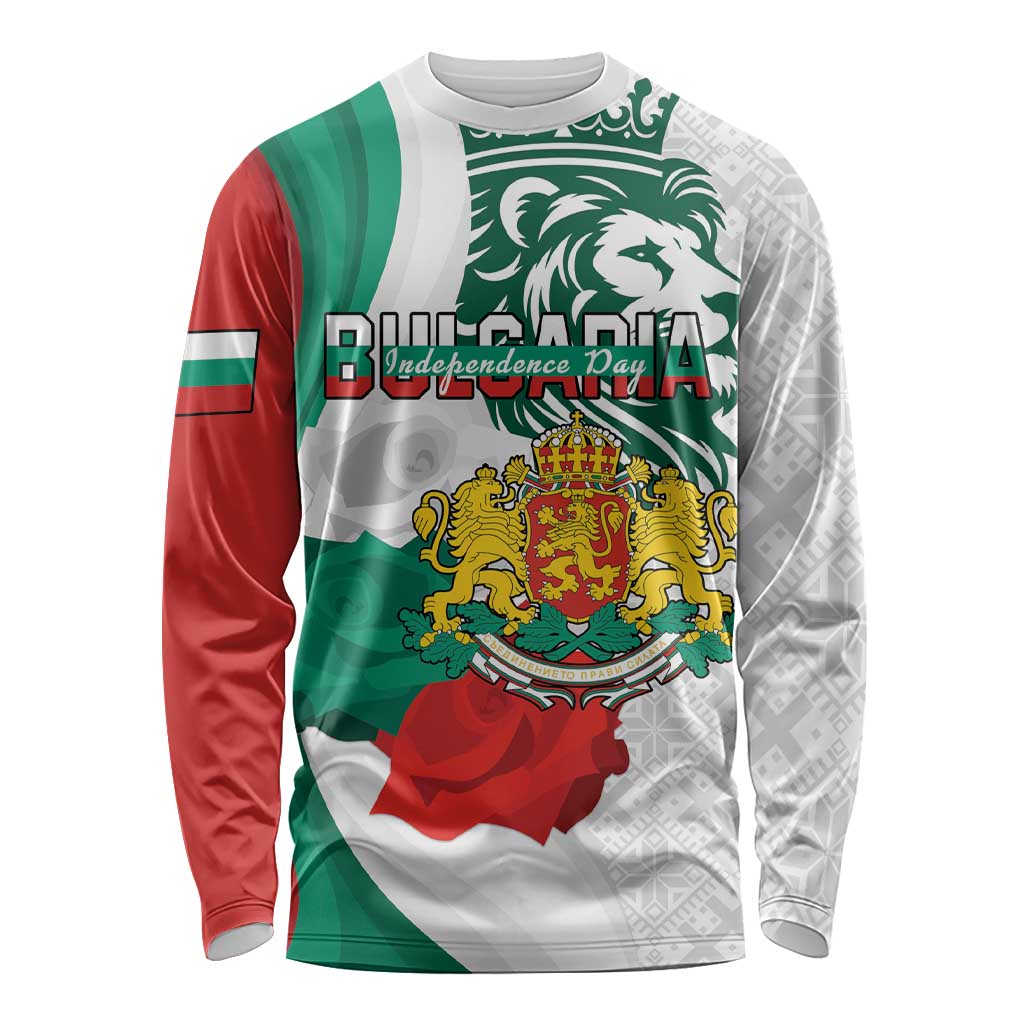 Personalized Bulgaria Independence Day Long Sleeve Shirt Suedinenieto Pravi Silata Folk Pattern