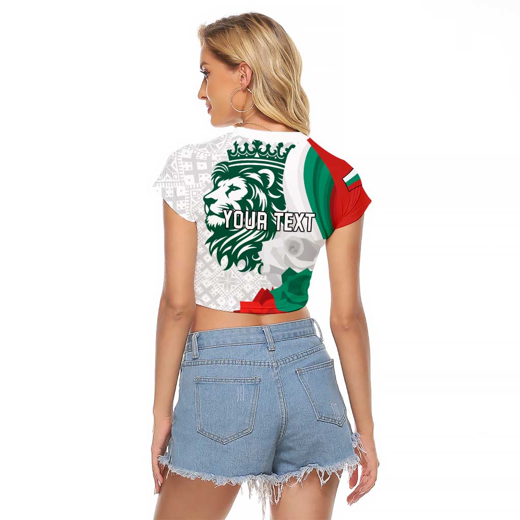 Personalized Bulgaria Independence Day Raglan Cropped T Shirt Suedinenieto Pravi Silata Folk Pattern