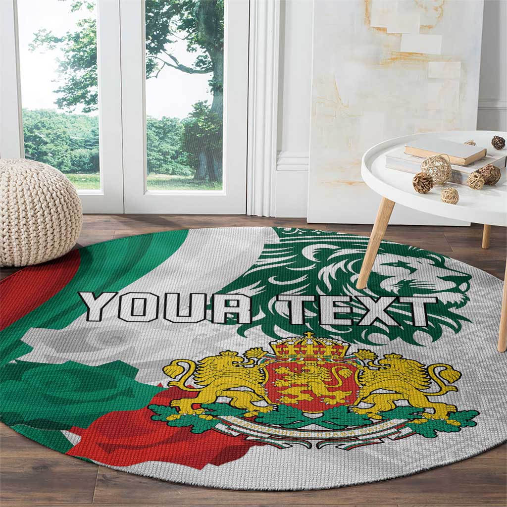 Personalized Bulgaria Independence Day Round Carpet Suedinenieto Pravi Silata Folk Pattern