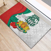 Personalized Bulgaria Independence Day Rubber Doormat Suedinenieto Pravi Silata Folk Pattern
