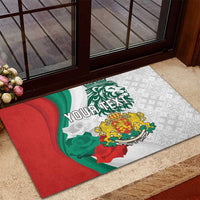 Personalized Bulgaria Independence Day Rubber Doormat Suedinenieto Pravi Silata Folk Pattern