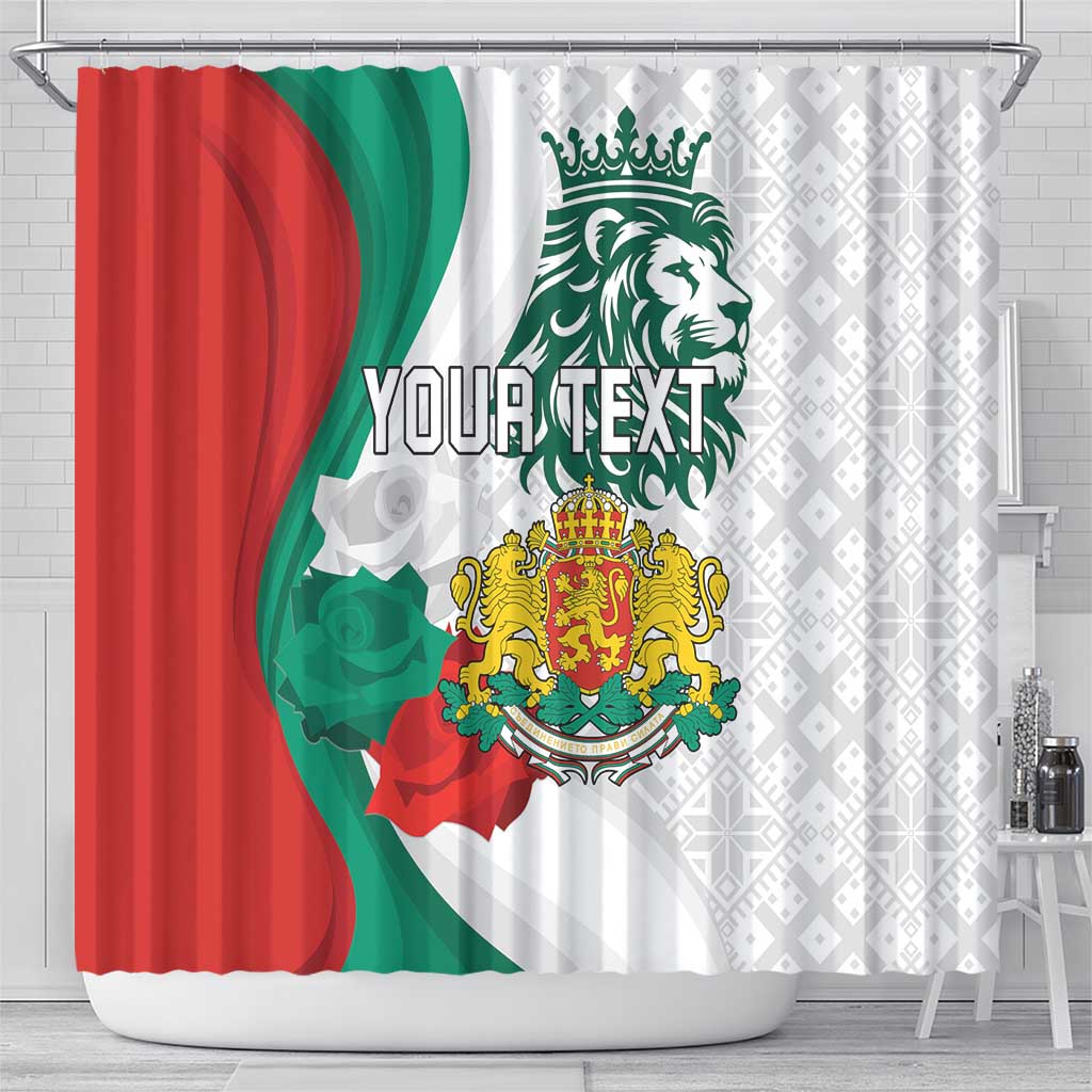 Personalized Bulgaria Independence Day Shower Curtain Suedinenieto Pravi Silata Folk Pattern