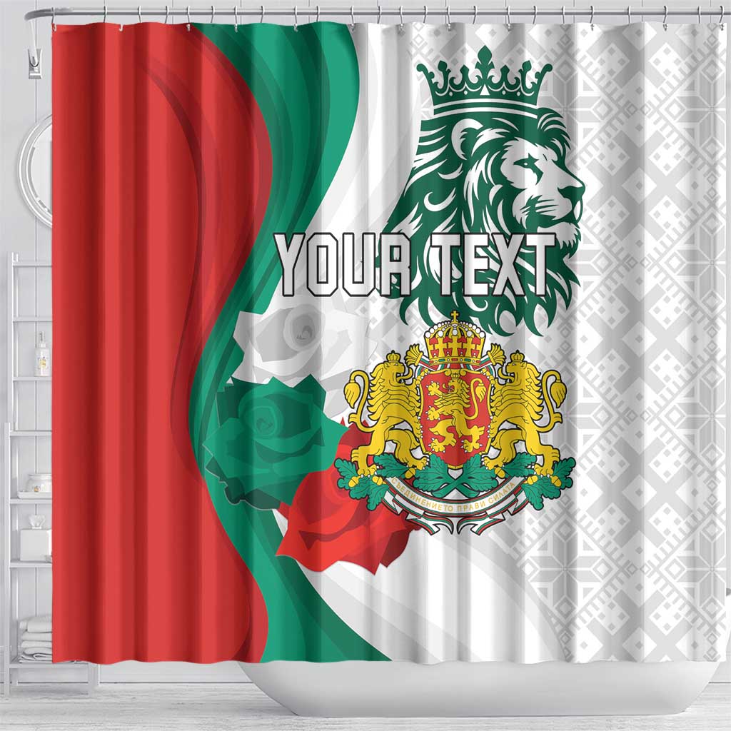 Personalized Bulgaria Independence Day Shower Curtain Suedinenieto Pravi Silata Folk Pattern