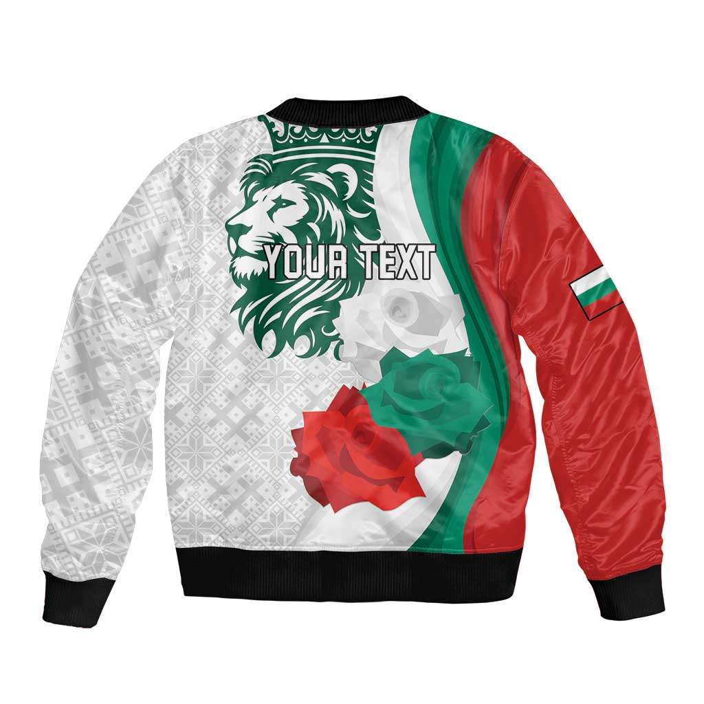 Personalized Bulgaria Independence Day Sleeve Zip Bomber Jacket Suedinenieto Pravi Silata Folk Pattern