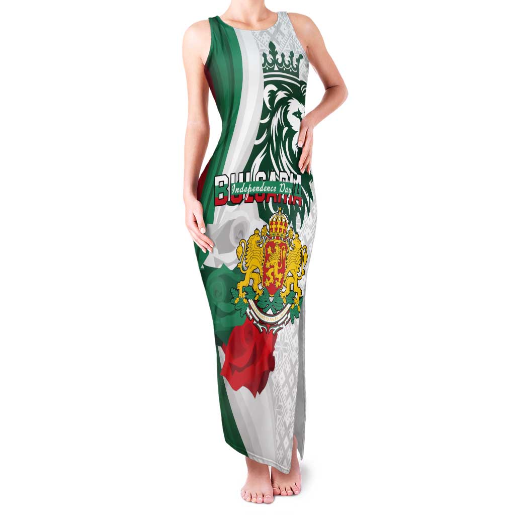 Personalized Bulgaria Independence Day Tank Maxi Dress Suedinenieto Pravi Silata Folk Pattern