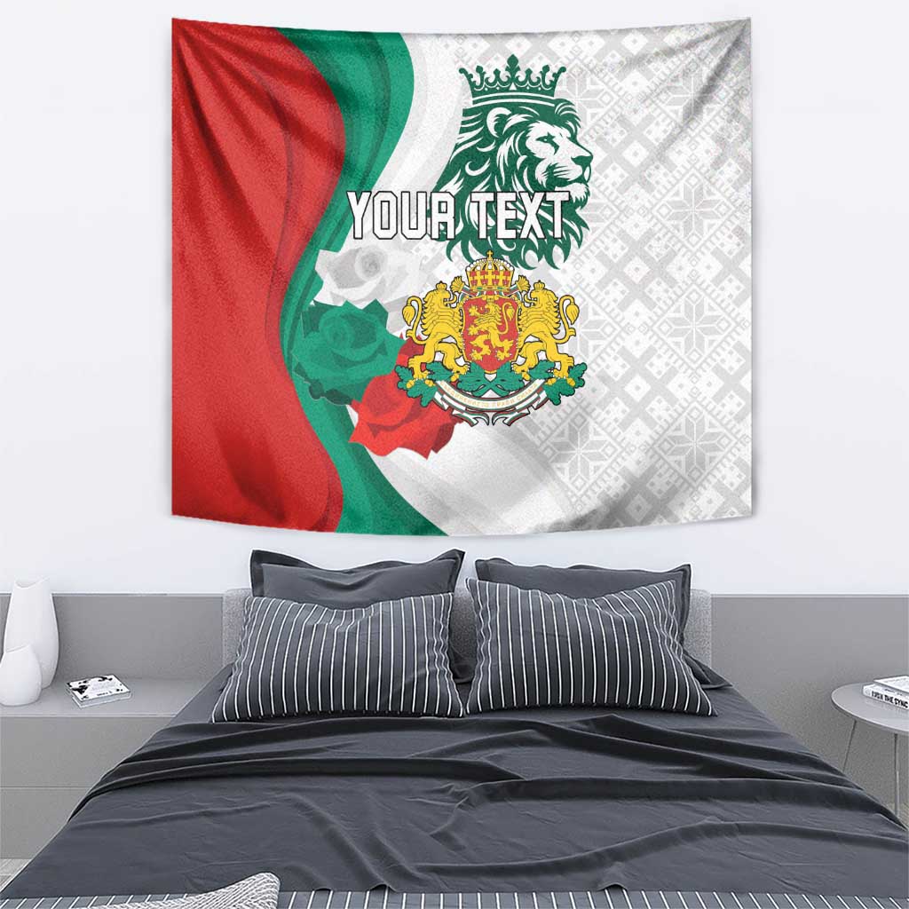 Personalized Bulgaria Independence Day Tapestry Suedinenieto Pravi Silata Folk Pattern