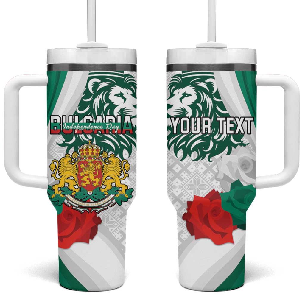 Personalized Bulgaria Independence Day Tumbler With Handle Suedinenieto Pravi Silata Folk Pattern