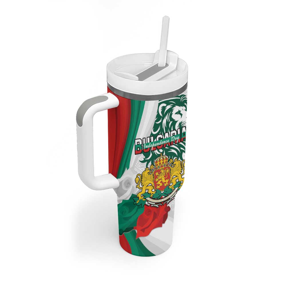 Personalized Bulgaria Independence Day Tumbler With Handle Suedinenieto Pravi Silata Folk Pattern