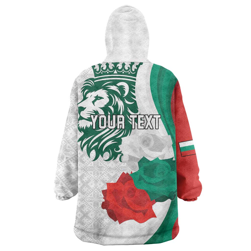 Personalized Bulgaria Independence Day Wearable Blanket Hoodie Suedinenieto Pravi Silata Folk Pattern