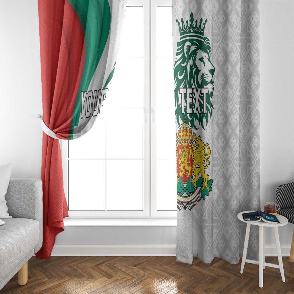 Personalized Bulgaria Independence Day Window Curtain Suedinenieto Pravi Silata Folk Pattern