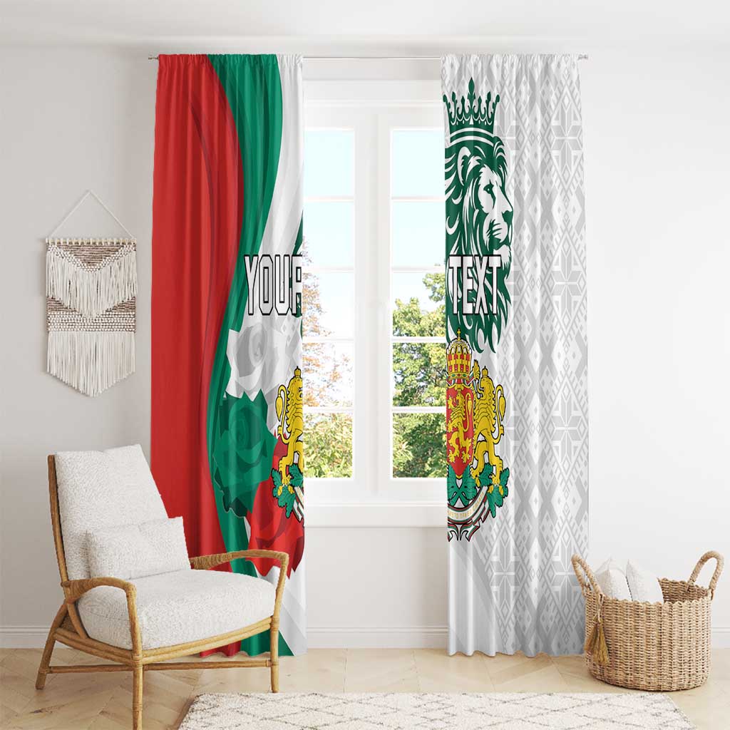 Personalized Bulgaria Independence Day Window Curtain Suedinenieto Pravi Silata Folk Pattern