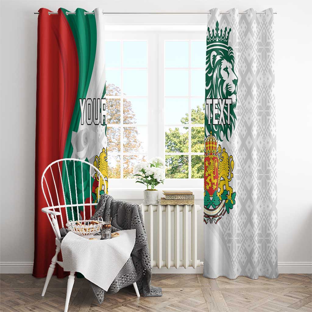 Personalized Bulgaria Independence Day Window Curtain Suedinenieto Pravi Silata Folk Pattern