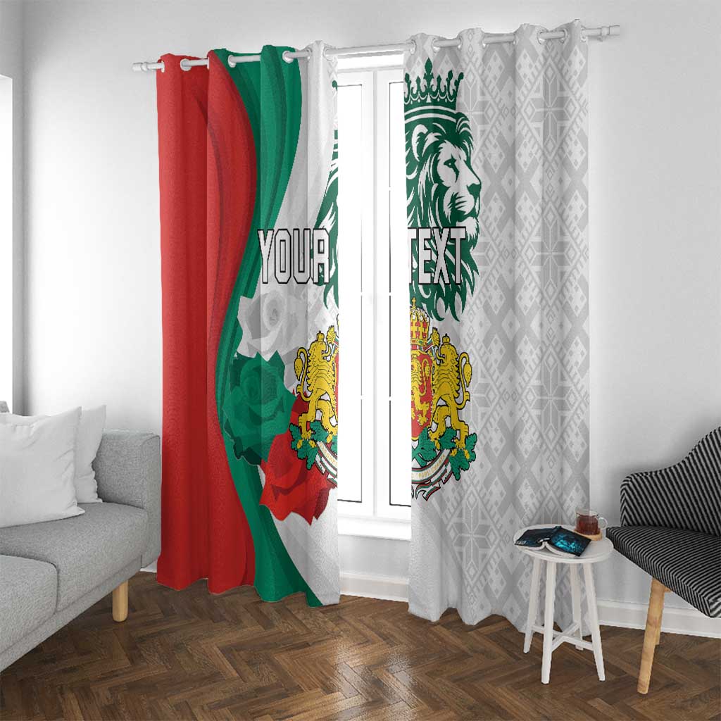 Personalized Bulgaria Independence Day Window Curtain Suedinenieto Pravi Silata Folk Pattern