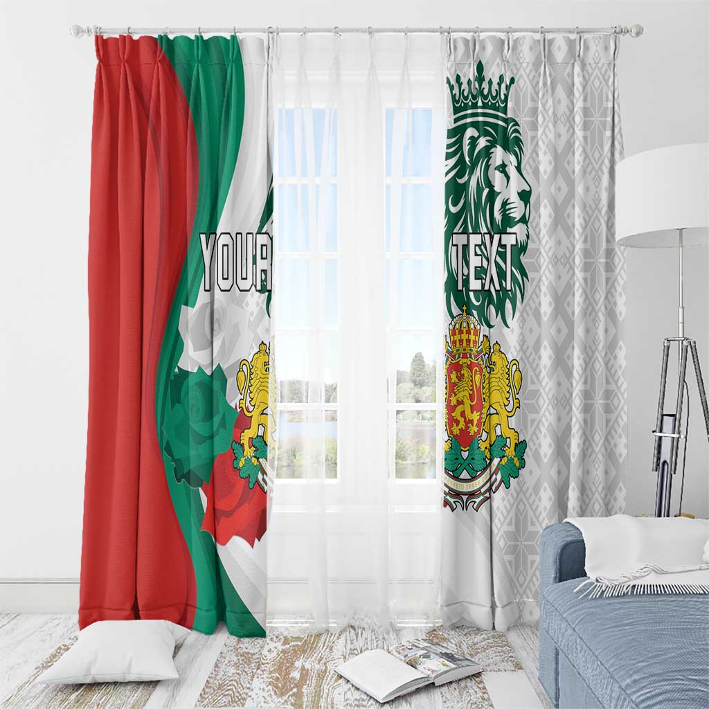 Personalized Bulgaria Independence Day Window Curtain Suedinenieto Pravi Silata Folk Pattern