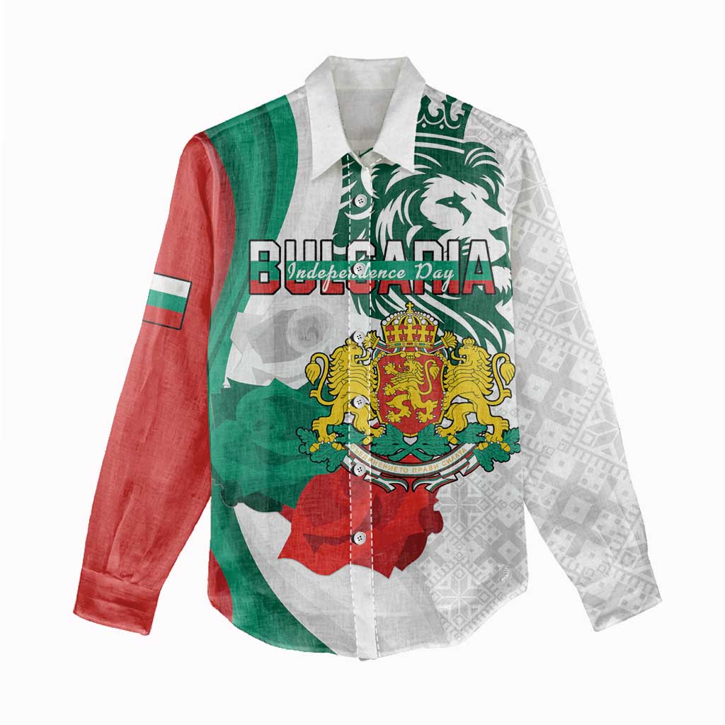 Personalized Bulgaria Independence Day Women Casual Shirt Suedinenieto Pravi Silata Folk Pattern