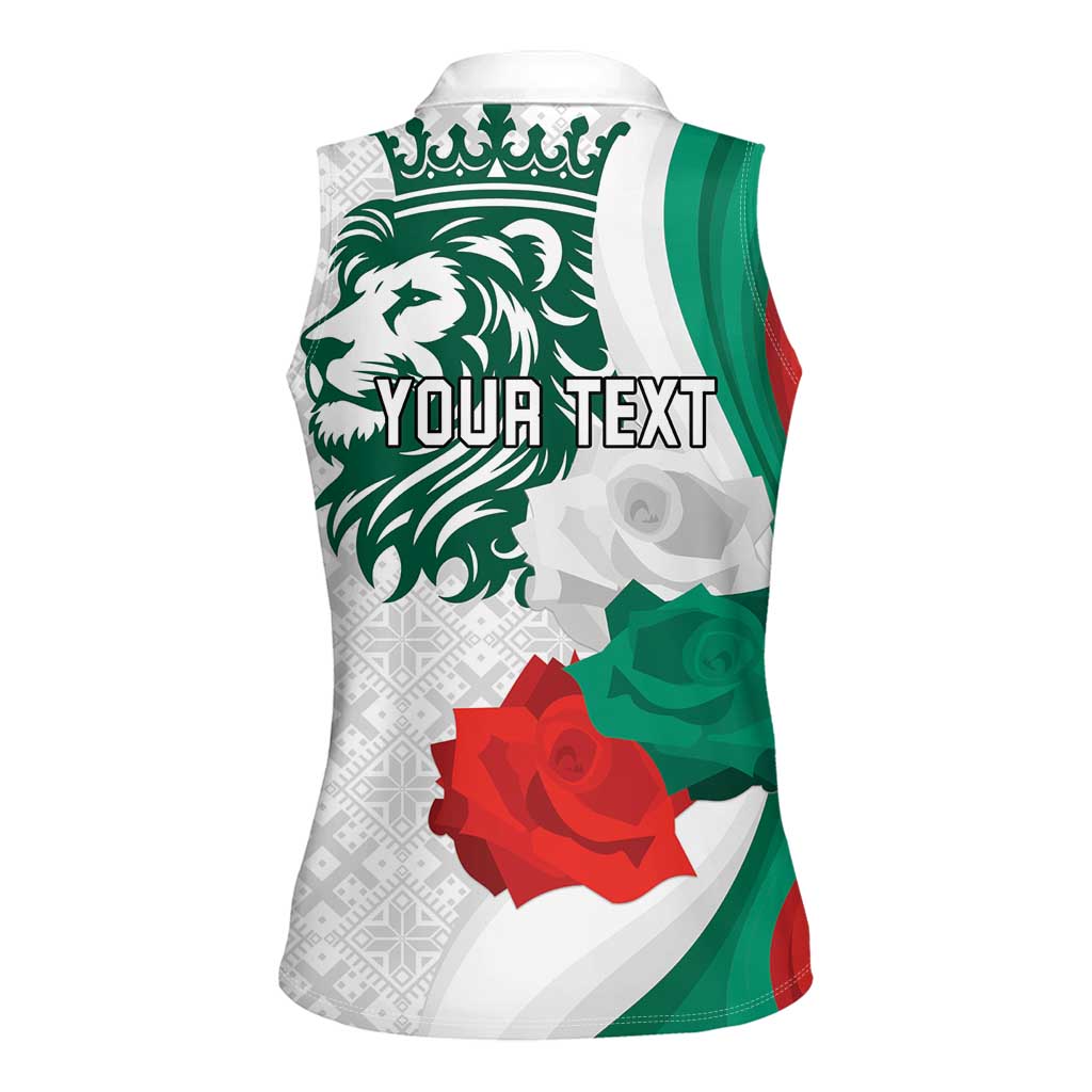 Personalized Bulgaria Independence Day Women Sleeveless Polo Shirt Suedinenieto Pravi Silata Folk Pattern