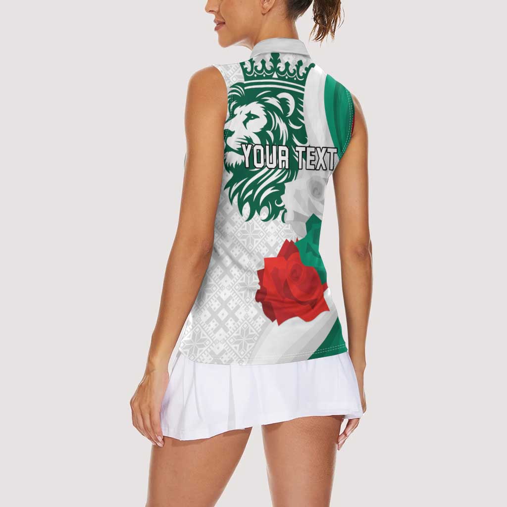 Personalized Bulgaria Independence Day Women Sleeveless Polo Shirt Suedinenieto Pravi Silata Folk Pattern