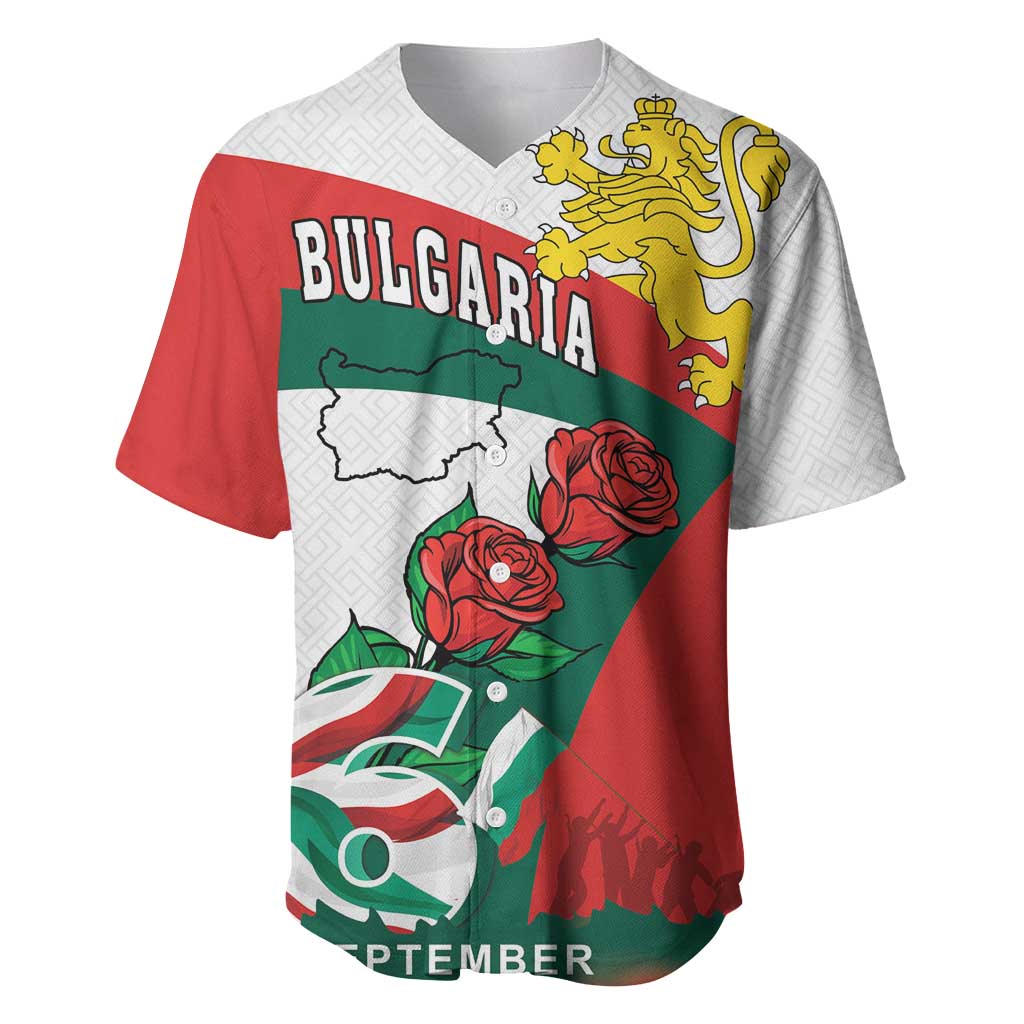 Personalized Bulgaria Unification Day Baseball Jersey Lion Rampant Red Rose