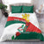 Personalized Bulgaria Unification Day Bedding Set Lion Rampant Red Rose