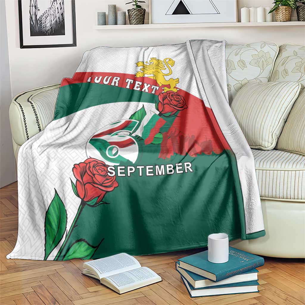 Personalized Bulgaria Unification Day Blanket Lion Rampant Red Rose