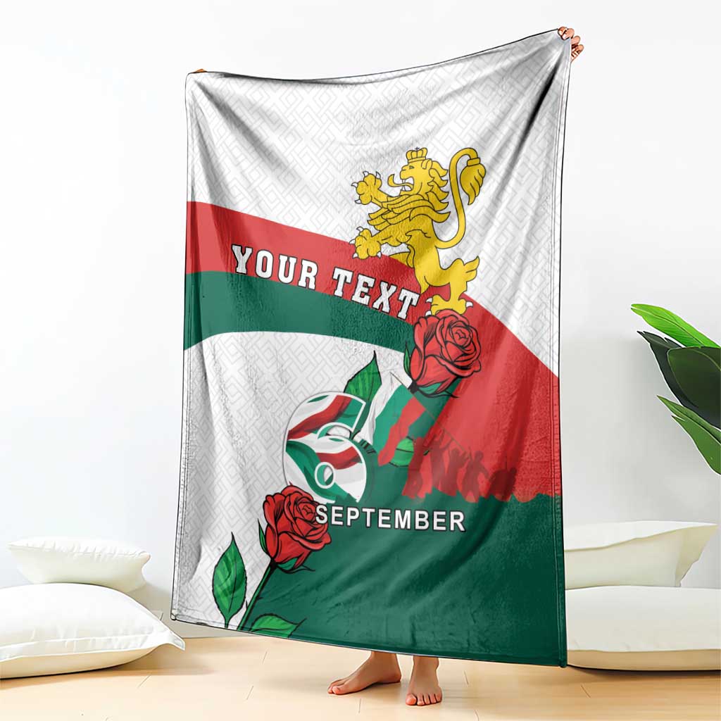 Personalized Bulgaria Unification Day Blanket Lion Rampant Red Rose