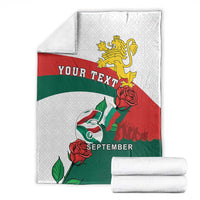 Personalized Bulgaria Unification Day Blanket Lion Rampant Red Rose