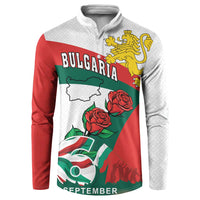 Personalized Bulgaria Unification Day Button Sweatshirt Lion Rampant Red Rose