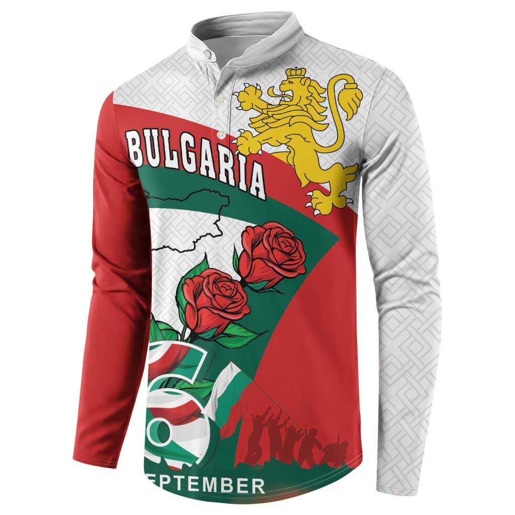 Personalized Bulgaria Unification Day Button Sweatshirt Lion Rampant Red Rose
