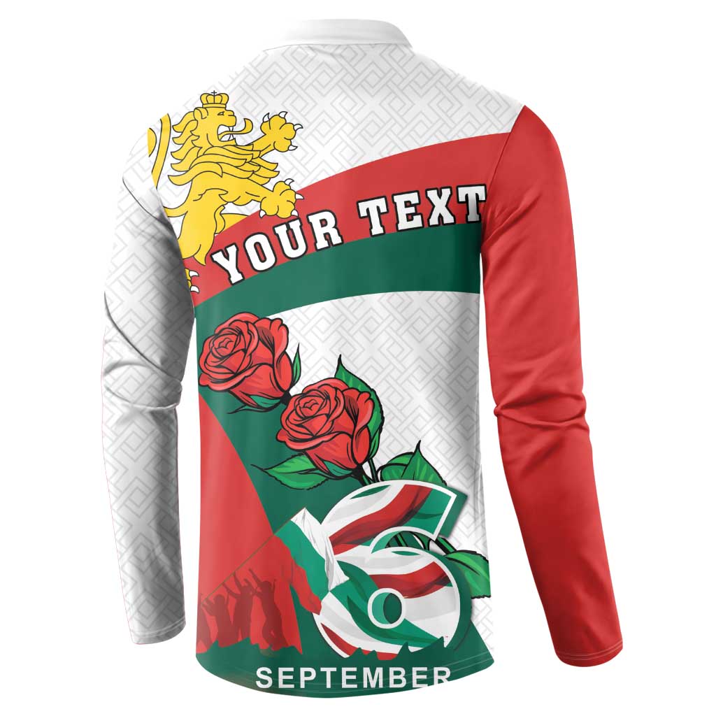 Personalized Bulgaria Unification Day Button Sweatshirt Lion Rampant Red Rose
