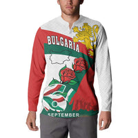Personalized Bulgaria Unification Day Button Sweatshirt Lion Rampant Red Rose
