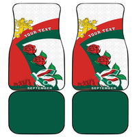 Personalized Bulgaria Unification Day Car Mats Lion Rampant Red Rose