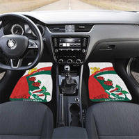 Personalized Bulgaria Unification Day Car Mats Lion Rampant Red Rose