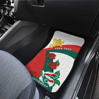 Personalized Bulgaria Unification Day Car Mats Lion Rampant Red Rose