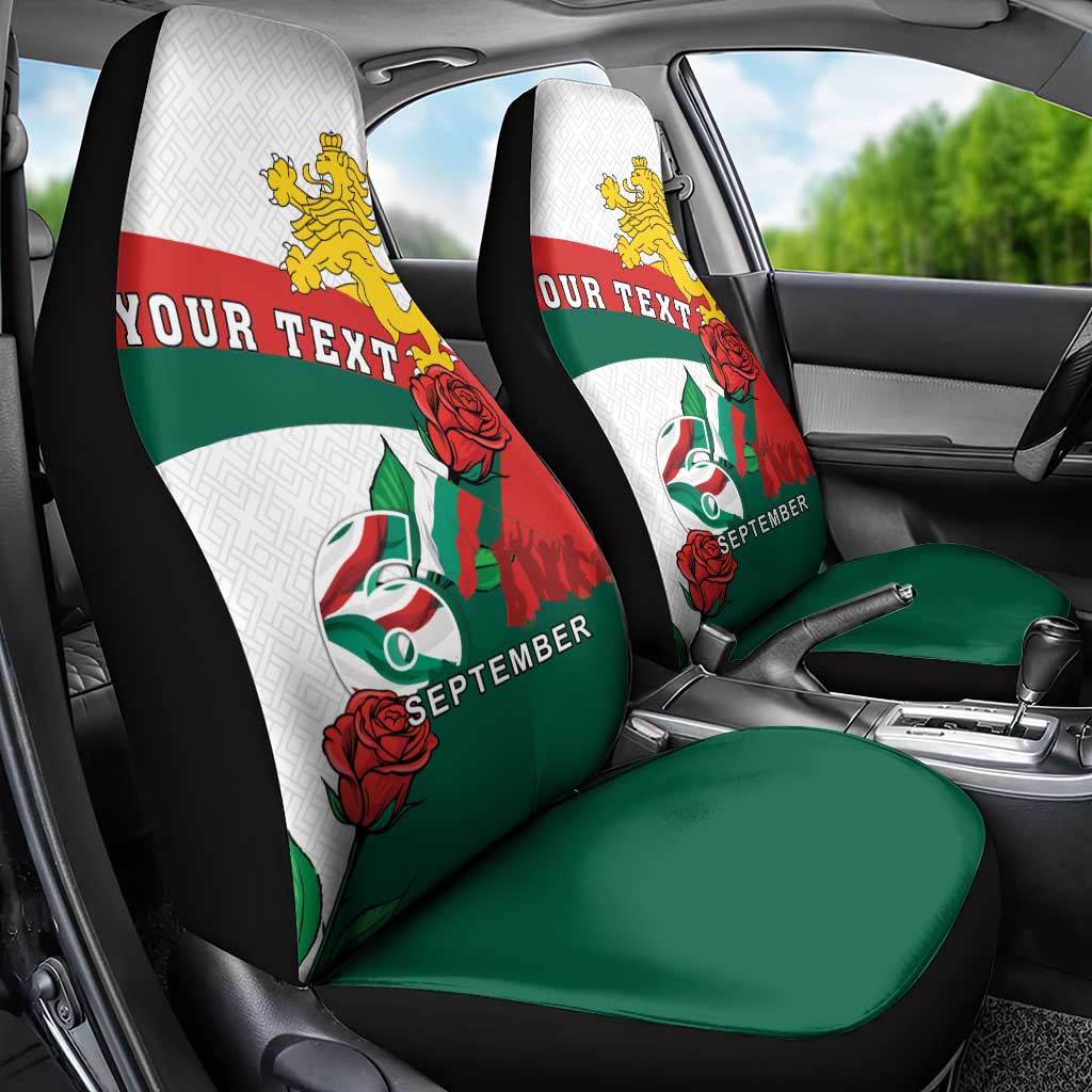 Personalized Bulgaria Unification Day Car Seat Cover Lion Rampant Red Rose