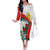 Personalized Bulgaria Unification Day Family Matching Off The Shoulder Long Sleeve Dress and Hawaiian Shirt Lion Rampant Red Rose