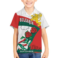 Personalized Bulgaria Unification Day Family Matching Off Shoulder Maxi Dress and Hawaiian Shirt Lion Rampant Red Rose