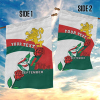 Personalized Bulgaria Unification Day Garden Flag Lion Rampant Red Rose