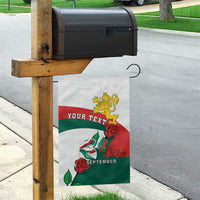 Personalized Bulgaria Unification Day Garden Flag Lion Rampant Red Rose