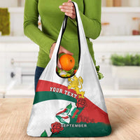 Personalized Bulgaria Unification Day Grocery Bag Lion Rampant Red Rose