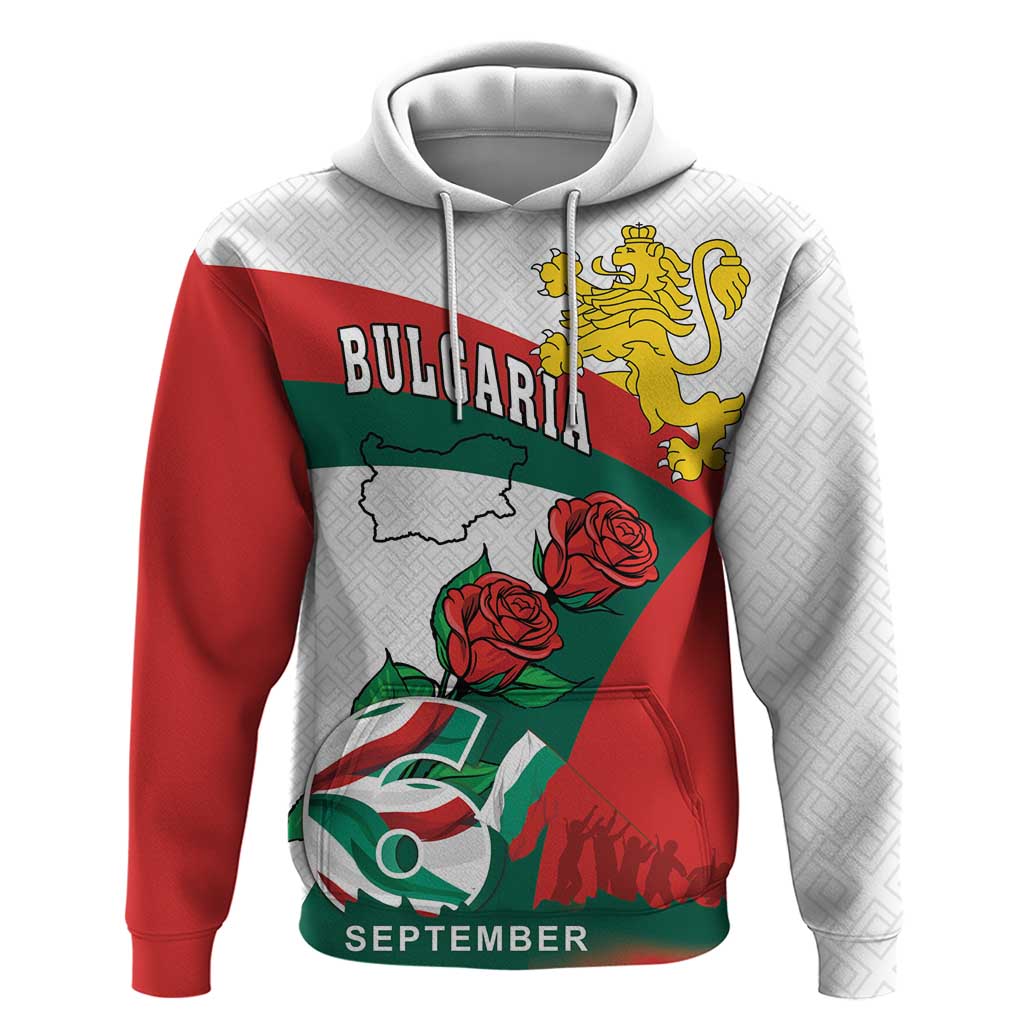 Personalized Bulgaria Unification Day Hoodie Lion Rampant Red Rose