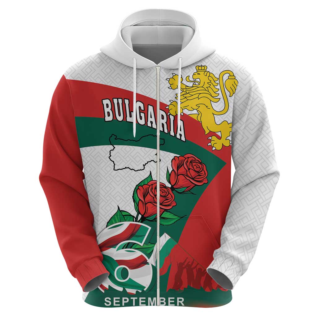 Personalized Bulgaria Unification Day Hoodie Lion Rampant Red Rose