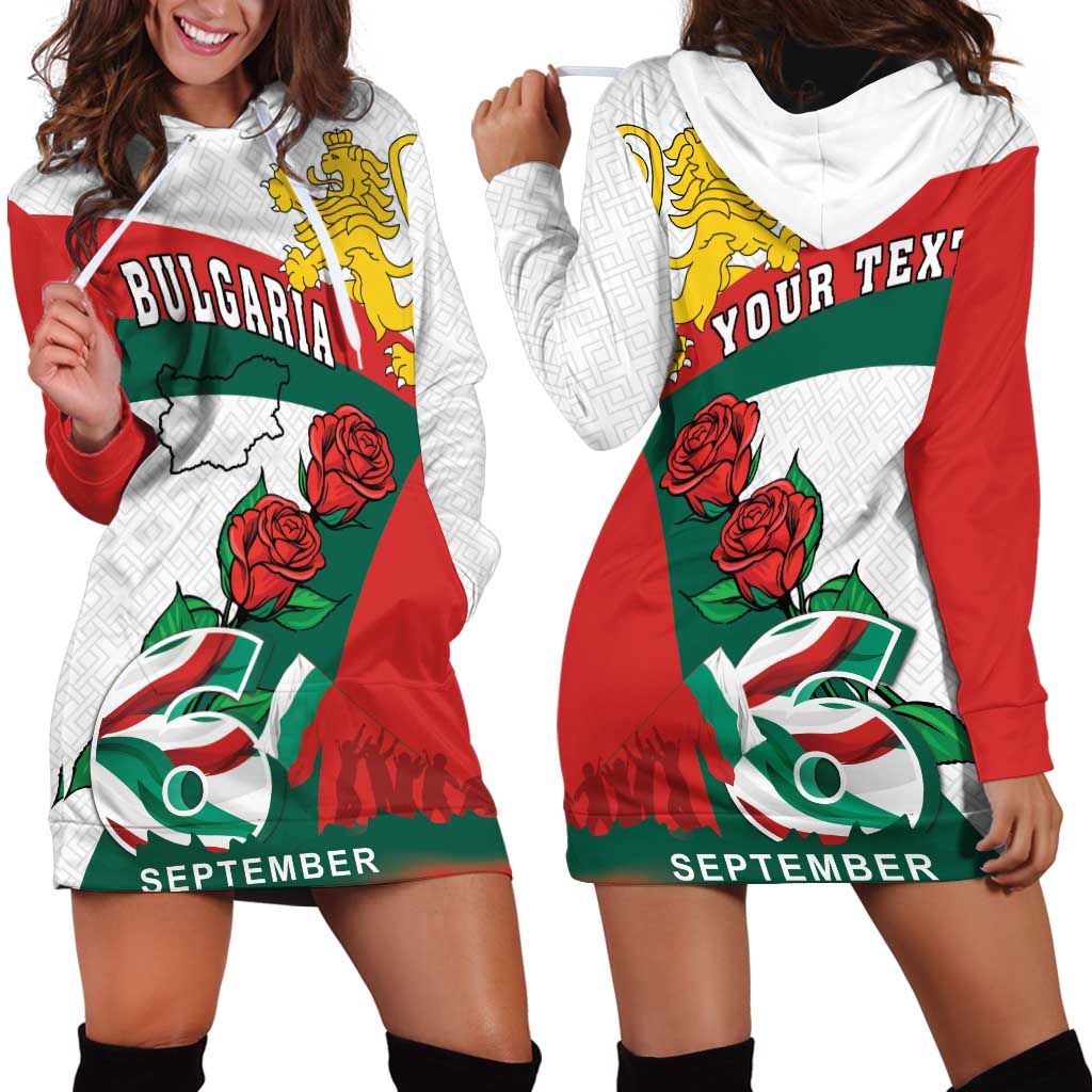 Personalized Bulgaria Unification Day Hoodie Dress Lion Rampant Red Rose