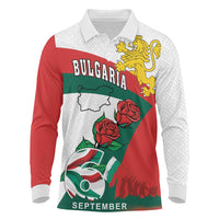Personalized Bulgaria Unification Day Long Sleeve Polo Shirt Lion Rampant Red Rose