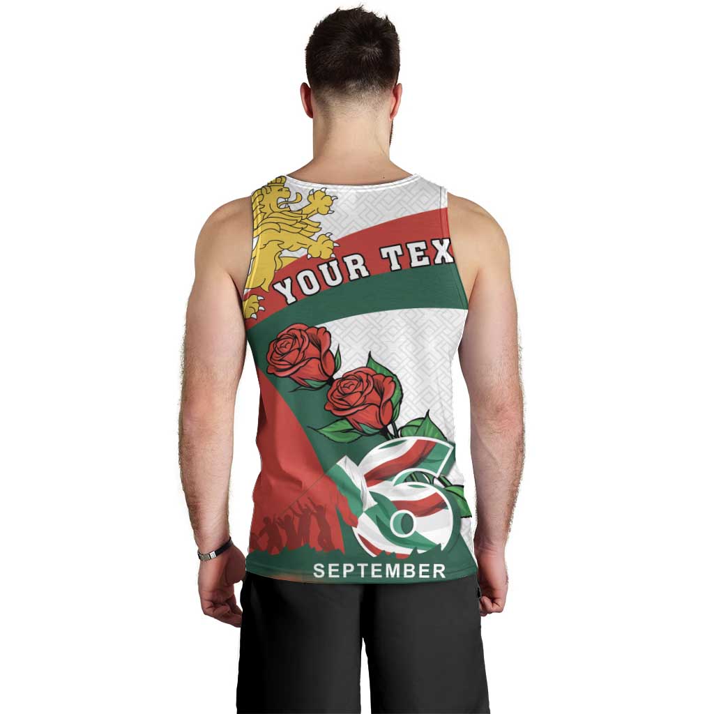 Personalized Bulgaria Unification Day Men Tank Top Lion Rampant Red Rose