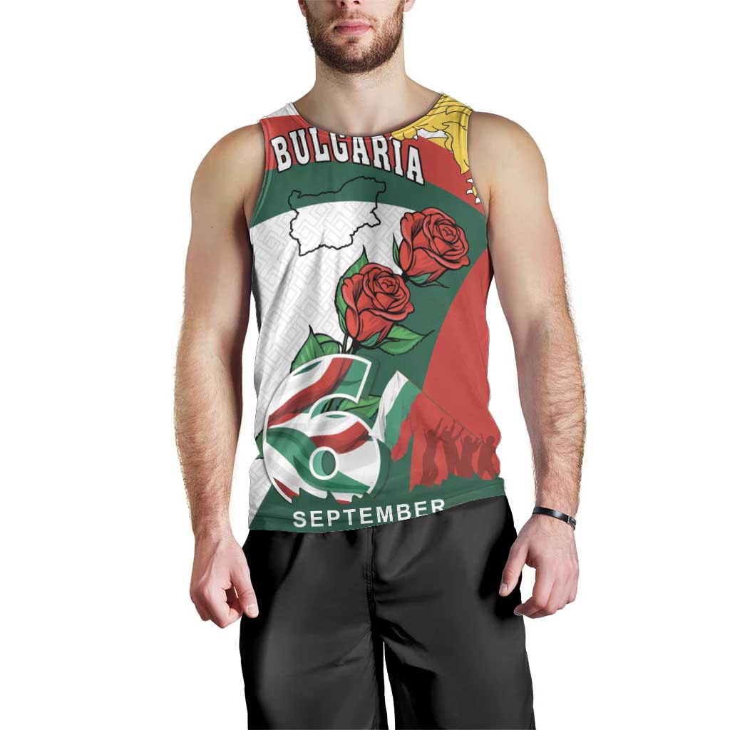 Personalized Bulgaria Unification Day Men Tank Top Lion Rampant Red Rose