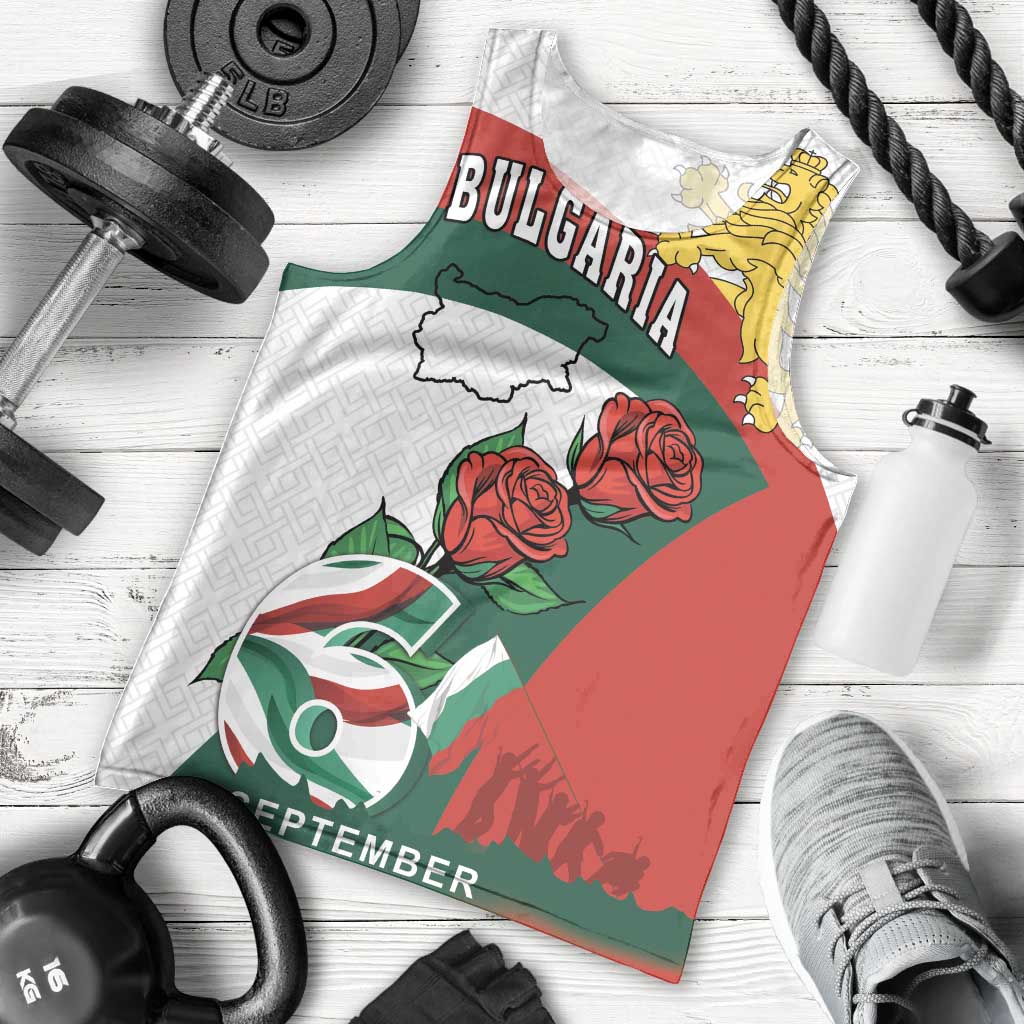 Personalized Bulgaria Unification Day Men Tank Top Lion Rampant Red Rose