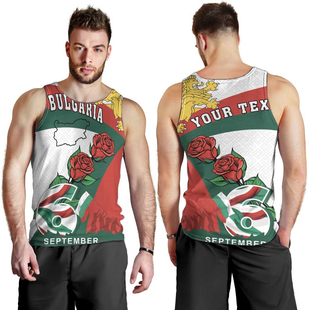 Personalized Bulgaria Unification Day Men Tank Top Lion Rampant Red Rose