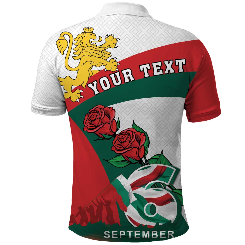 Personalized Bulgaria Unification Day Polo Shirt Lion Rampant Red Rose
