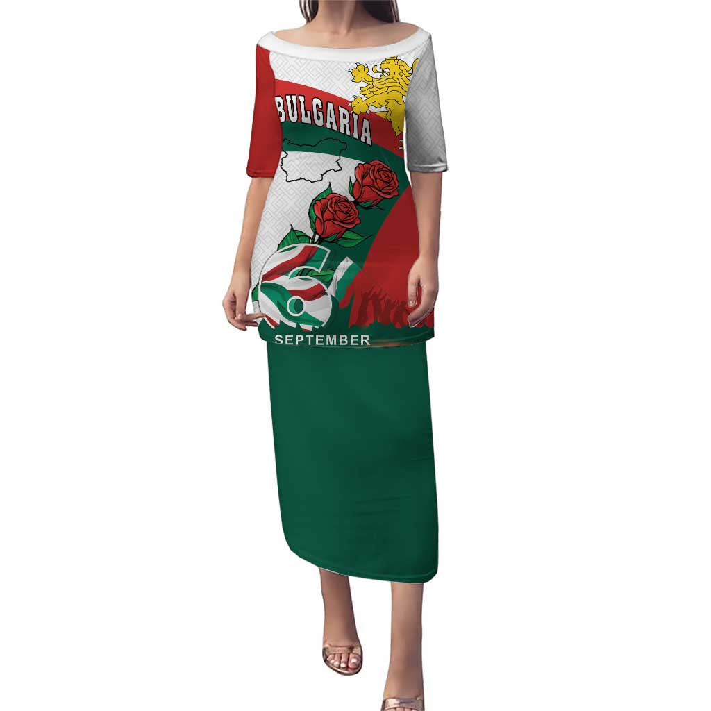 Personalized Bulgaria Unification Day Puletasi Lion Rampant Red Rose