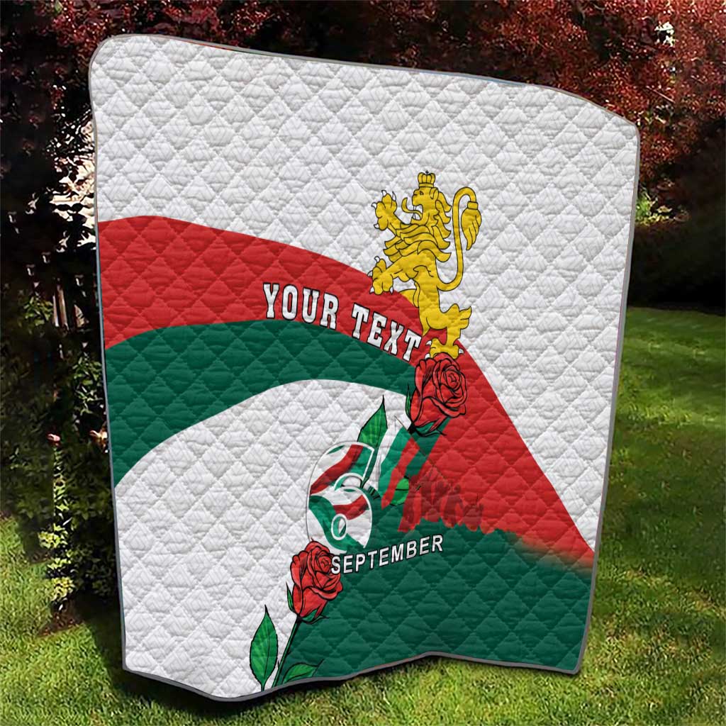 Personalized Bulgaria Unification Day Quilt Lion Rampant Red Rose